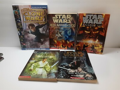 Star Wars Lot Of 5 Paperback Books.jedi apprentice episode 3 revenge of the sith