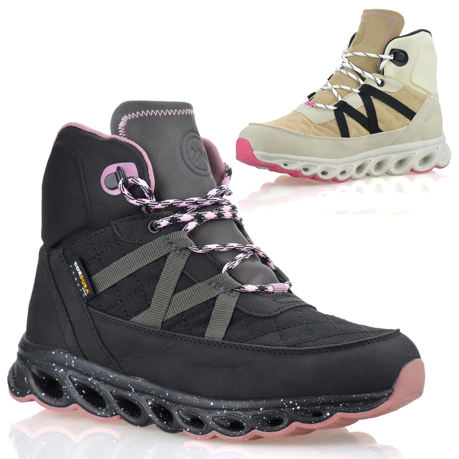 Ladies Womens Memory Foam Walking Hiking Outdoor Ankle Boots Trainers Shoes Size