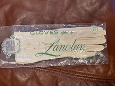 Vintage Lanolav Leather Gloves White 1960s Buttery Soft Small NIB