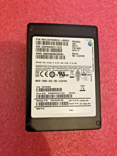 MZ-ILS3T8B SAMSUNG 3.84TB SAS 12G  SFF SC PM1633a SSD MZILS3T8HMLH-000G3