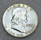 1954 P Franklin Half Dollar Bright and Frosty in saflip #H869