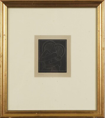 Fine Art ''Göttliche Liebhaber: Ich'' Gravur von Eric Gill, Original gerahmter Druck 