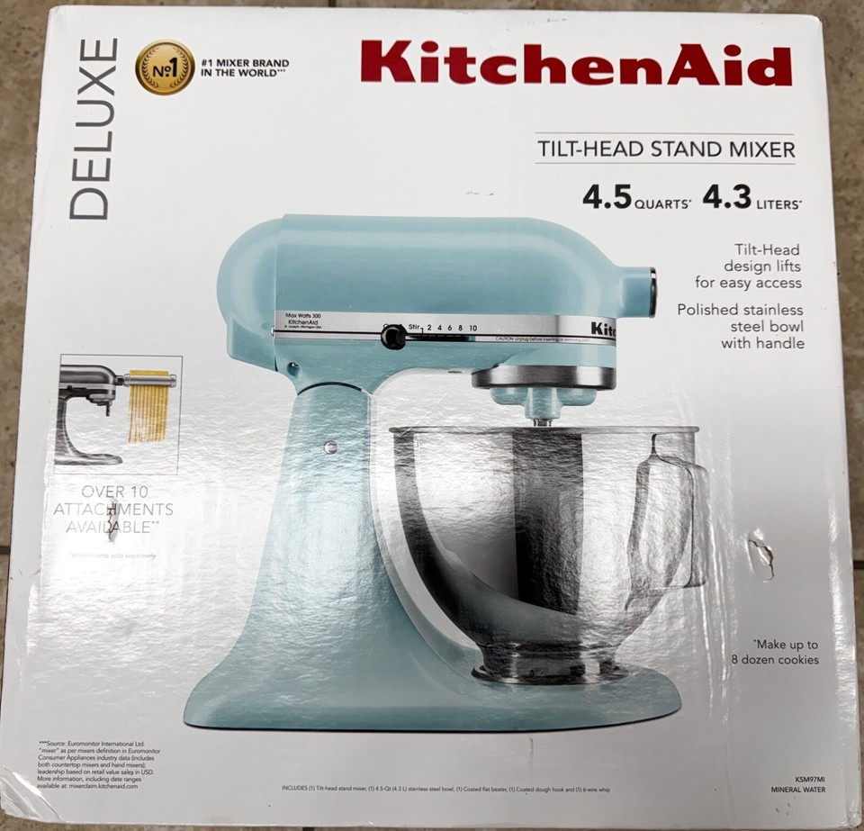 KitchenAid DELUXE 4.5qt TiltHead Stand Mixer KSM97MI Mineral Water