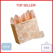 13" Rose Gold Large Gift Bag with Card and Tissue Paper