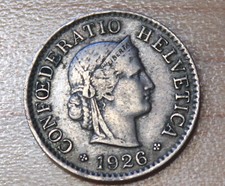 1926 Switzerland 5 Rappen