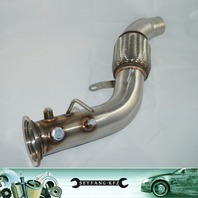 76mm Edelstahl Downpipe für BMW X5 E70 + X6 E71 + X3 E83 M57N2