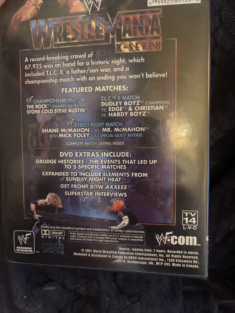 WWF WrestleMania X-Seven DVD 17 X-7 WWE Wrestling 2001 ECW WCW The