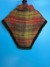 Vintage Rare Creagaran Mills Multi-Color 100 Mohair Nap Poncho Made in Scotland