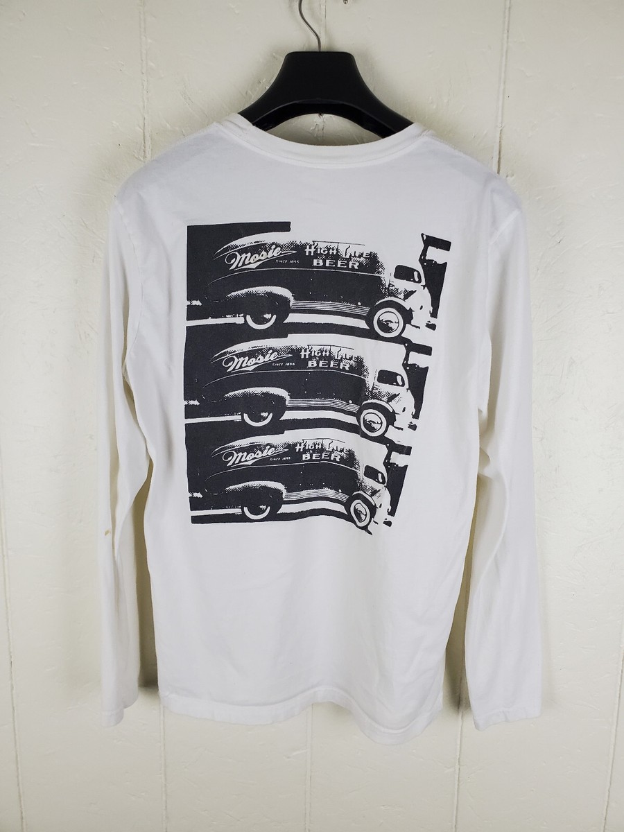 Mosie High Life Shirt Men's Large White Graphic Crew Neck Short Sleeve  Stretch