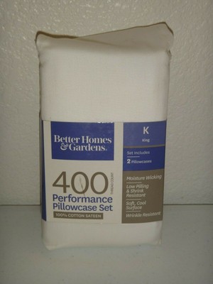 Better Homes & Gardens 400 Thread Count 2-PC KING Pillowcases 100% COTTON SATEEN