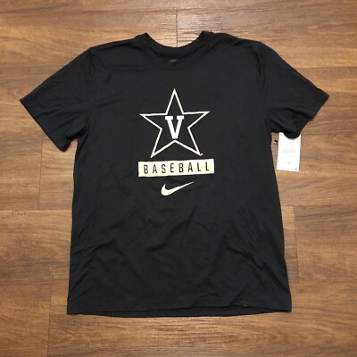 NEW Nike Vanderbilt Commodores T-Shirt Men s Size L Black Short Sleeve Large