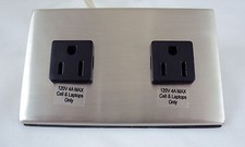 2 Outlet 120V Power Charging Station10A, Stainless Steel,Table Top CASE/18 UNITS