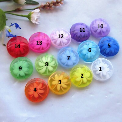 50 Boutons Plastique Fleur Colorés 2 Trous - Multicolore Pour Couture Bricolage Enfants Vêtements Scrapbooking