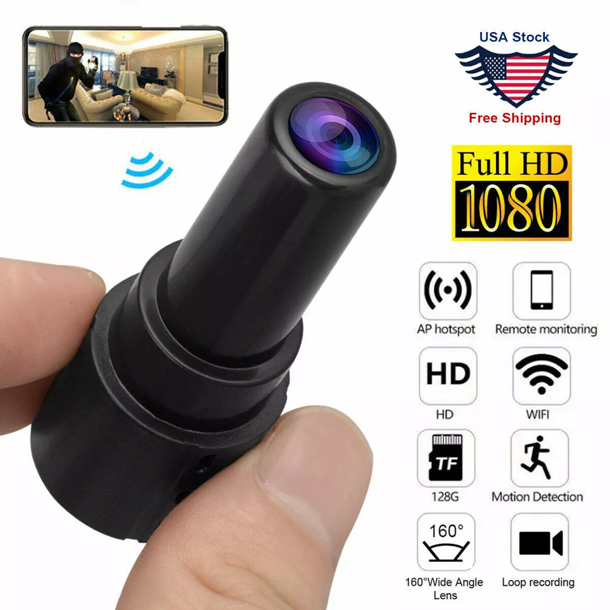 Key Fob Hidden Video Recorder, 1080P Spy Cam