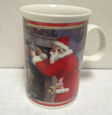 DUNOON Glad Tidings Santa Claus Christmas Coffee Mug Tea Cup Scotland 8oz  1980s