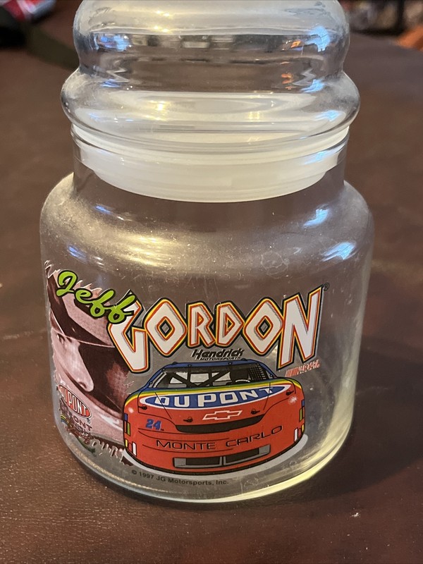 Jeff Gordon 24 DuPont NASCAR Glass Candy Jar
