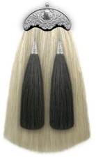 NEW HORSE HAIR MILITARY LONG SPORRAN 100 Original with THISTLE CANTLE