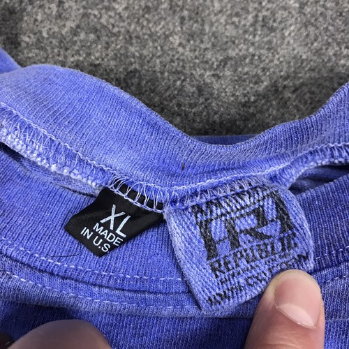 Vtg Polar Bear Animal Republic Survival Gear T Shirt XL Blue Striped Tie Dye 90s - Picture 6 of 12