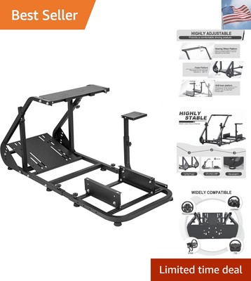 Reinforced Stabilizing Racing Steering Wheel Cockpit Compatible with Fanatec,...