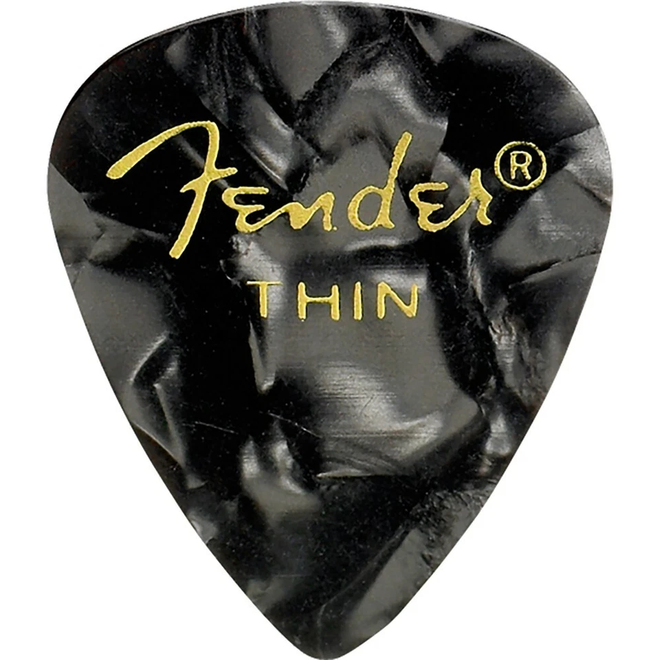 3 x Fender 351 Shape Classic Celluloid Guitar Picks Medium Thin & Heavy Plectrum - Image 2 of 3