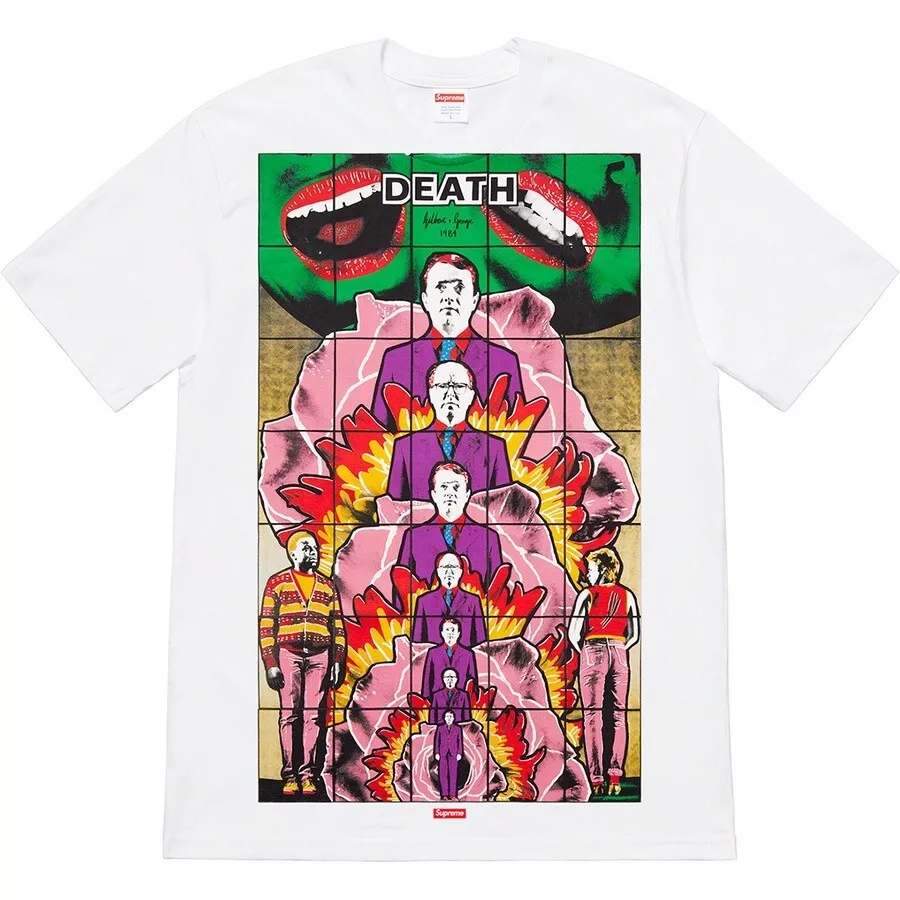 *SCELLÉ* T shirt blanc Supreme Gilbert & George DEATH   Taille XL