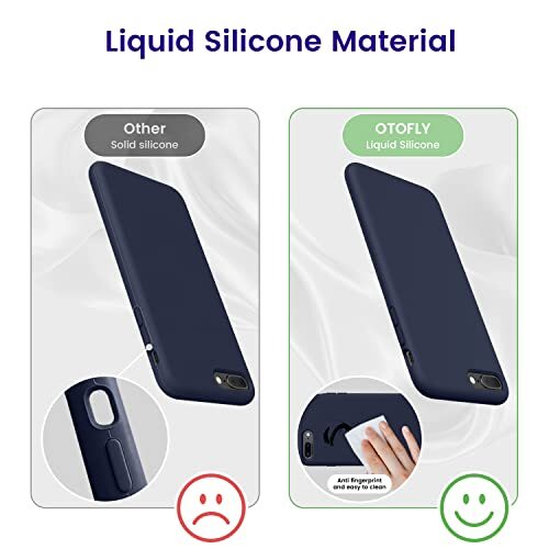 Compatible with iPhone 8 Plus Case,iPhone 7 Plus Case,[Silky and Midnight Blue - Zdjęcie 5 z 8