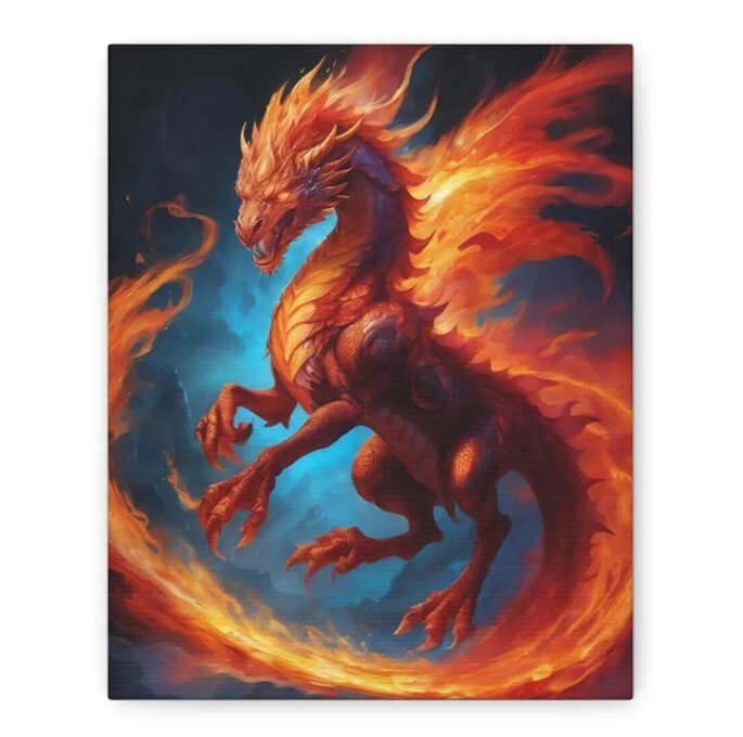 Inferno Serpent Fantasy Wall Art for Home Decor Lovers