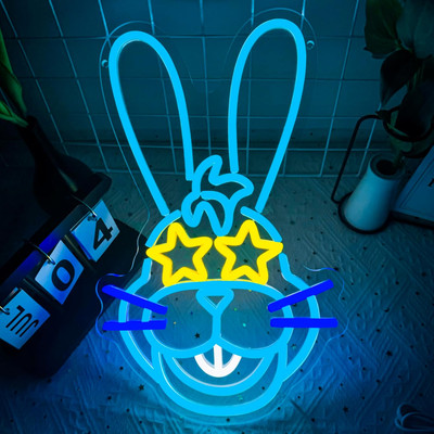Five Nights at Freddy'S Bonnie Rabbit Neon Signs for Wall Decor,Dimmable Cartoon