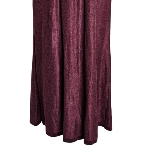 Calvin Klein Womens Sweater Dress Medium Burgundy 3/4 Sleeve Scoop Neck Ribbed - Picture 3 of 8