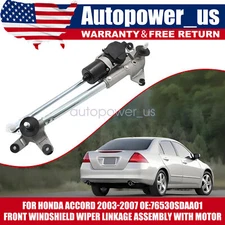New Front Windshield Wiper Linkage Assembly with Motor for Honda Accord 2003-07