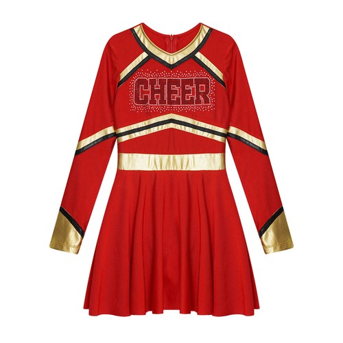 DE Kinder Mädchen Tanz Aktiv Cheerleader Wettkampf Cheerleading Glitzernd Kostüm - Bild 13 von 85