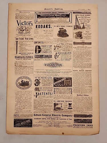 Scientific American Magazine October 1 1892 German Military Balloon Apparatus - Picture 9 of 9
