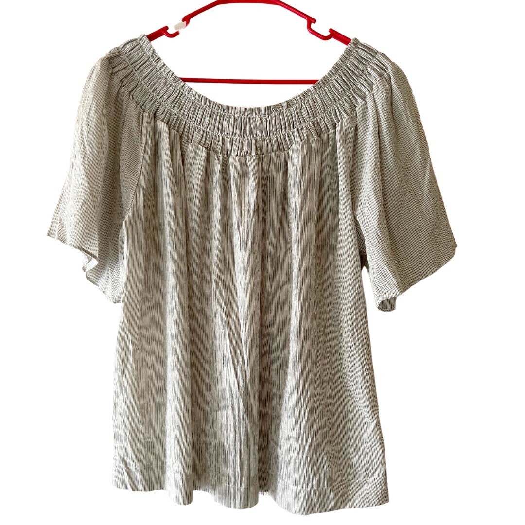 A New Day Green & White Striped Women’s Blouse