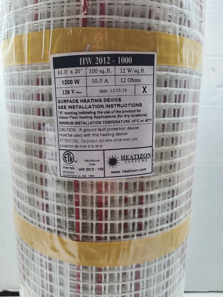 Heatizon Systems 100 Sqft Electric Radiant Floor Heating System READ DESCRIPTION - Image 2 of 4