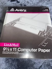 Avery 4165 Dot Matrix Printer Paper Continuous Feed Computer 250 Pages 8.5 x11