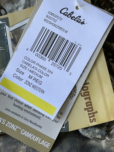 NEW! Cabela's Zonz Western Color Phase Button Down Camo Shirt Men’s Medium Hunt - Picture 5 of 15