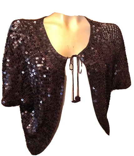 Caprice Black Sequin Shrug Bolaro 