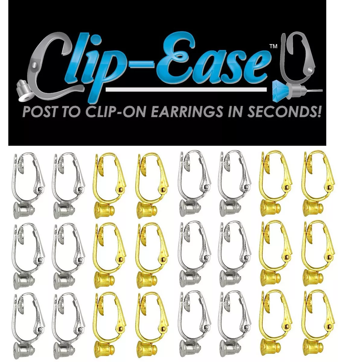 1950s Lucky Horseshoe Diamante Clip Screw Earrings – Voluptuous Vintage