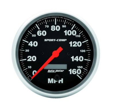 Autometer 3989 Sport-Comp Speedometer, 5'', 160 MPH , Electric Program W/ Lcd Odo