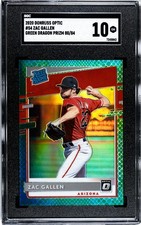 2020 Donruss Optic #54 Zac Gallen RC SGC 10 Gem Mint Green Dragon Prizm /84