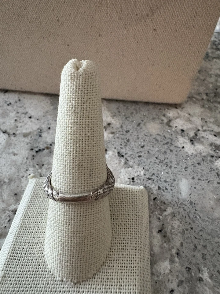 Anel Judith Ripka prata esterlina diamante e ágata branca flora dupla tamanho 9 - Imagem 3 de 4