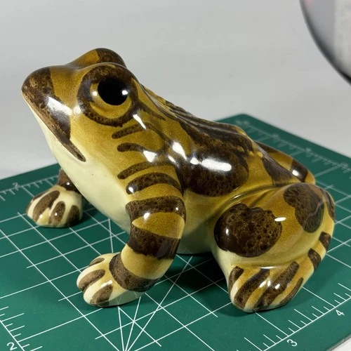 Vintage Brush McCoy Pottery Large Frog Toad Figurine Garden Statue 5"L x 3.5" T