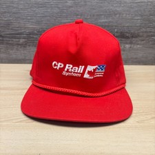 Vintage CP Rail System Hat Cap Strap Back Red...