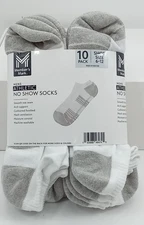 MEMBER'S MARK MENS ATHLETIC NO SHOW SOCKS 10 PACK NEW