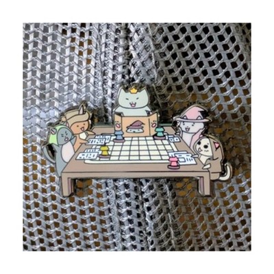 Mimic Gaming Pins Cats Playing Tabletop RPG Pin New