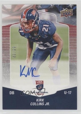 2018 Upper Deck USA Football USA U17 46/99 Kirk Collins Jr #A-2 Auto i7o