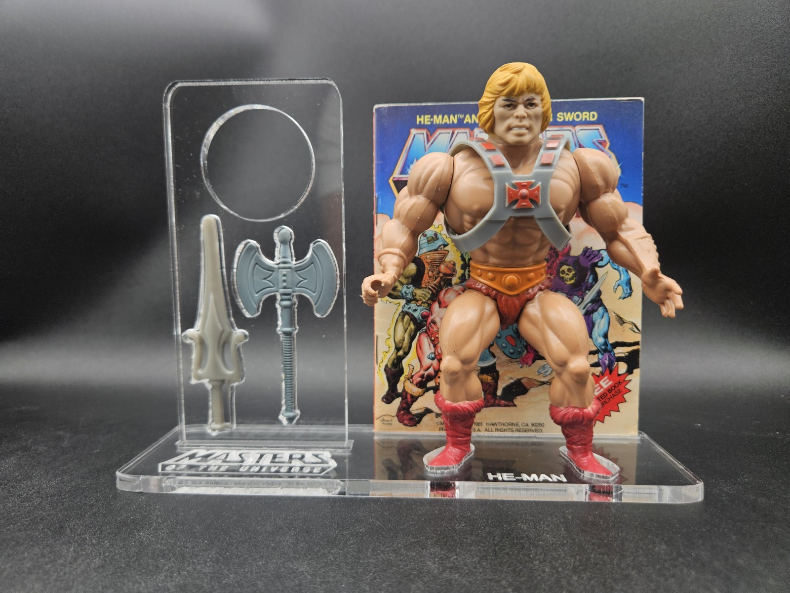 MOTU Vintage He-Man Mini-Comic Acrylic Display stand **No Figure Included** 