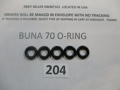 204 O-ring 3/8'' ID x 5/8'' OD x 1/8'' thick. Buna-70.   Quan 5.