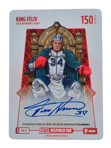 Bo Jackson Battle Arena King Felix Hernandez Debut Inspired Ink Auto BRAWL RARE