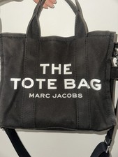 Marc Jacobs The Medium Black Canvas Women Tote Bag With Strap